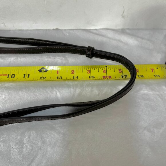 Chala Puppy Paw Print Half Moon Purse Faux Leather Red Brown Crossbody Keychain - Picture 8 of 16